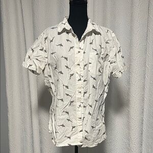 Hang Ten White Shark Pattern Kids Shirt